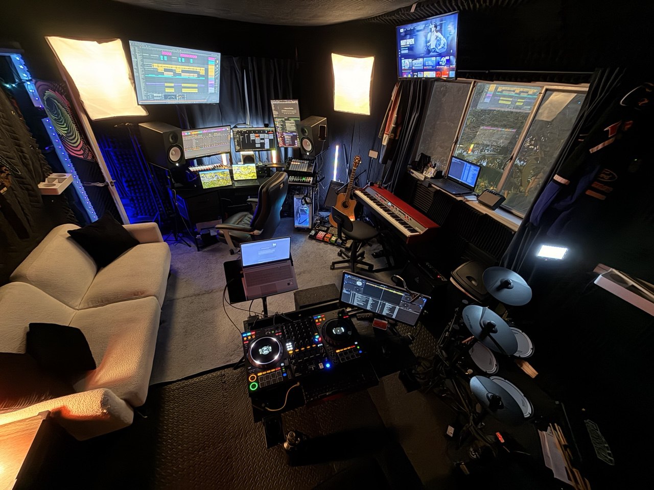 Thaddeus Arndt's music production studio in Los Angeles